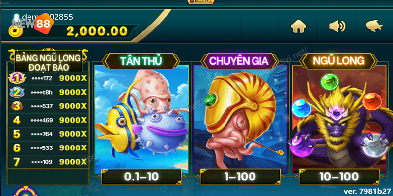Cách Chơi Bắn Cá Ngũ Long Hấp Dẫn Nhất Tại NEW88 3 Bắn cá Ngũ long